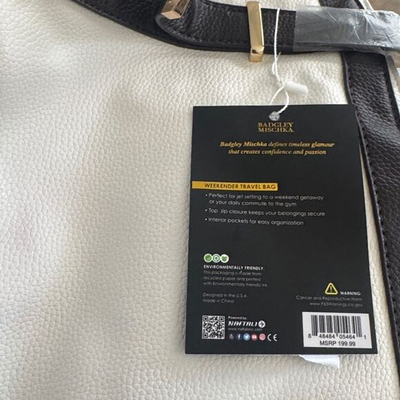 BADGLEY MISCHKA Anna vegan Leather Tote Travel Bag, purse XL Weekender - Picture 11 of 11